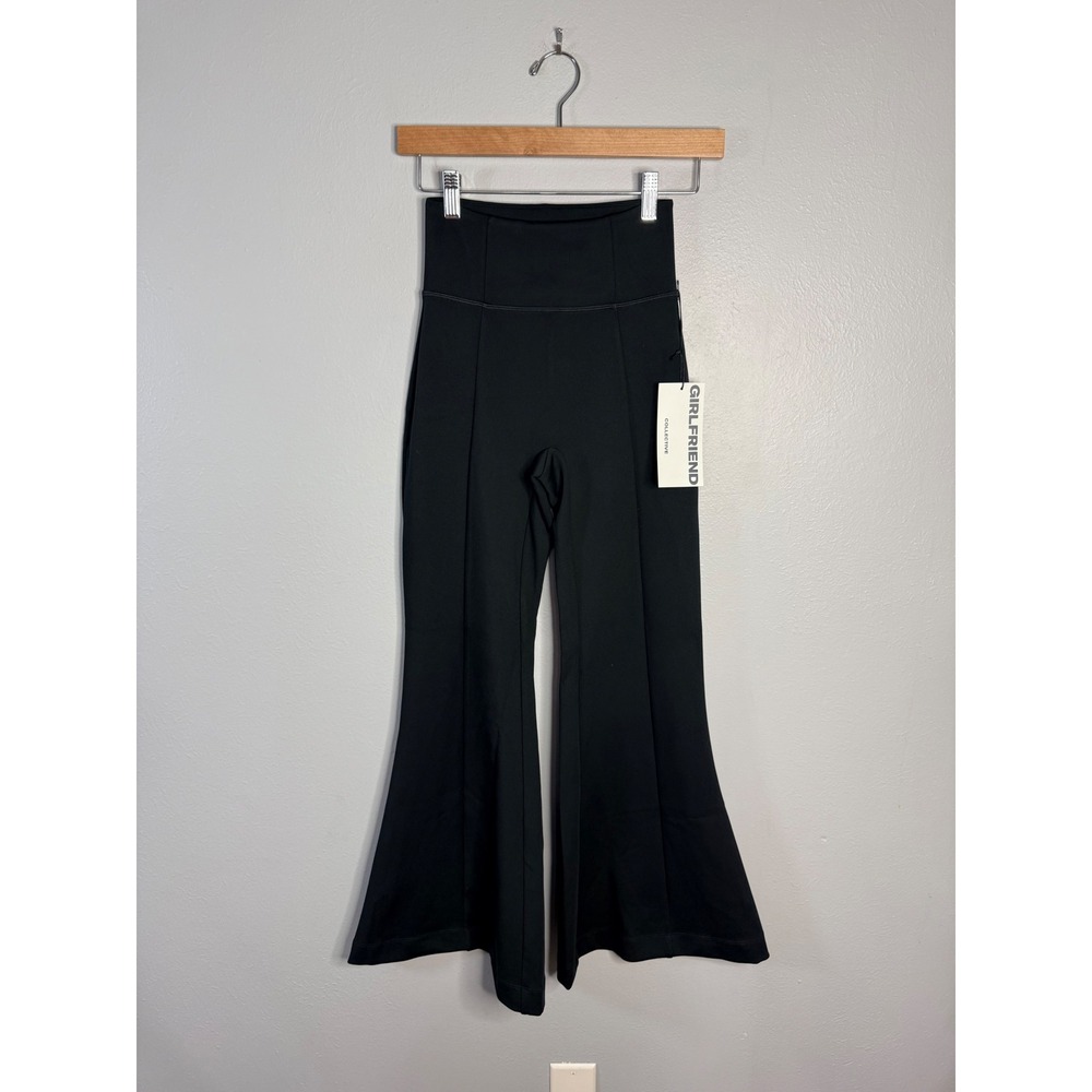 Girlfriend Collective Black High Rise Flare Leggings XS‎ 27 Inseam NWT
